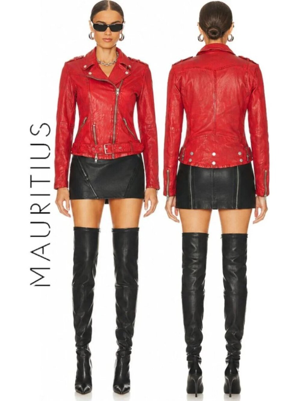 💥UBER STUNNING!💥Mauritius Wild 2 RF Lamb Leather Jacket in Lipstick Red